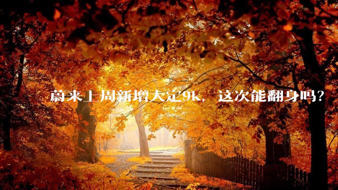 蔚来上周新增大定9k，这次能翻身吗？